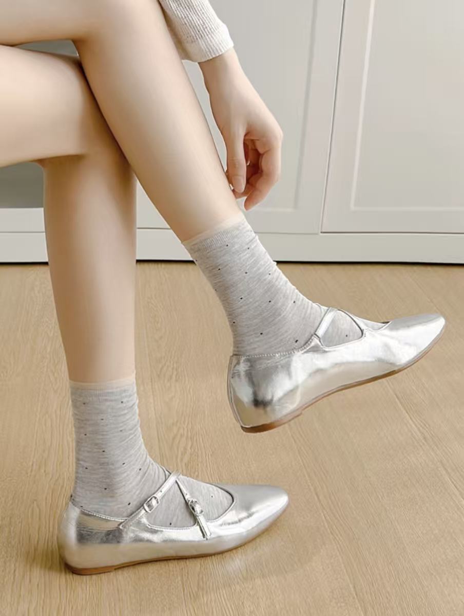 Polka Dot Crew Socks